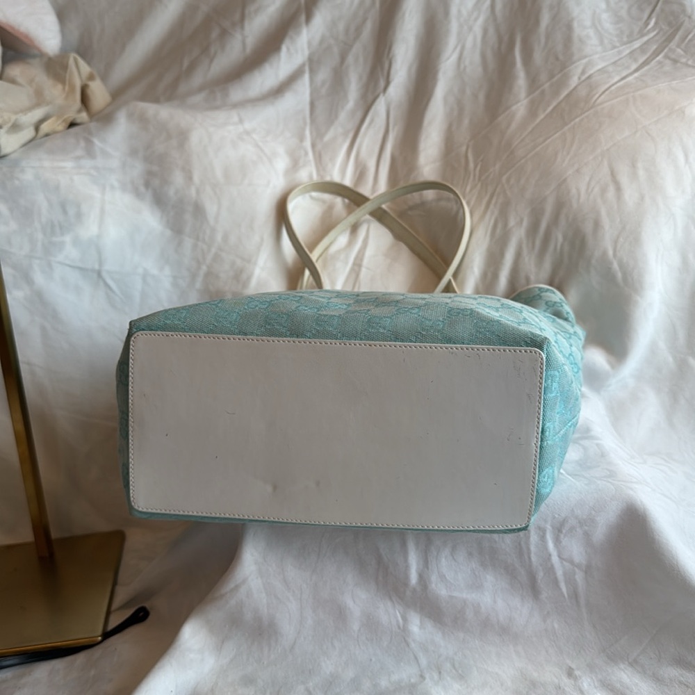 Gucci Guccissima Teal Canvas Tote - Picture 8 of 12
